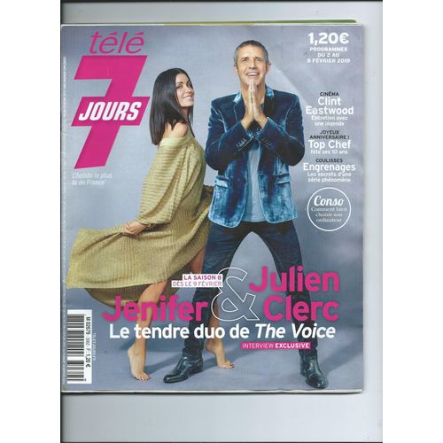 Télé 7 Jours Du 2 Février 2019, Julien Clerc & Jenifer, Clint Eastwood, Lorie Pester, Laurent Bignolas, Sidonie Bonnec, Lilou Fogli, Gwendoline Hamon - Alexandre Varga,N° 3062