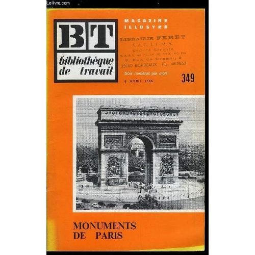 Bibliotheque De Travail N° 349 - Monuments De Paris