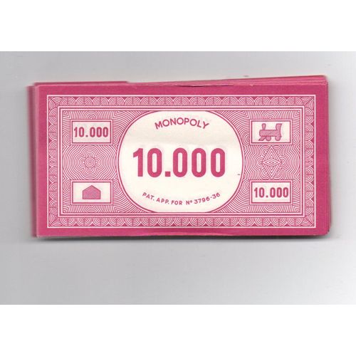 Lot Billets Monopoly Francs 10.000