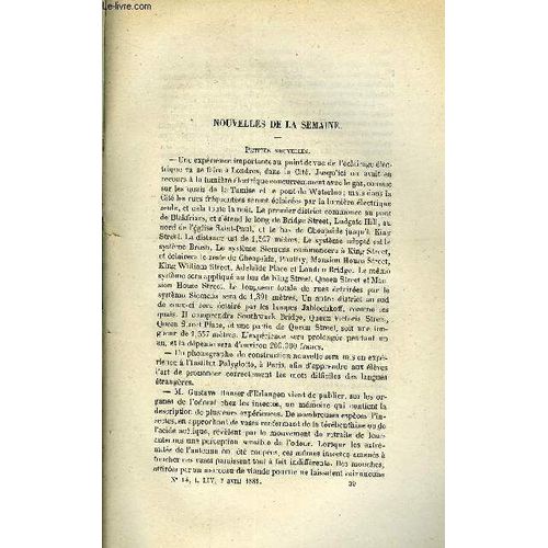 Les Mondes (Cosmos) N° 14 - Observatoire Populaire Du Trocadéro, Conversion Des Dégrés Fahrenheit Et Réaumur En Centigrades, Conversion Des Échelles Thermométriques, Quelques Causes Perturbatrices De(...)