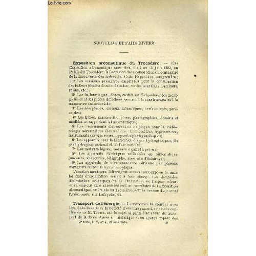 Cosmos - Les Mondes N° 4 - Exposition Aéronautique Du Trocadéro, Transport De L Énergie, Société Protectrice Des Animaux, Traitement Des Verrues, Annuaire Des Eaux Et Forets, Formulaire Pratique De L(...)