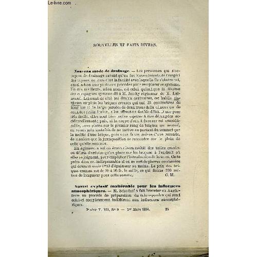 Cosmos - Les Mondes N° 9 - Nouveau Mode De Drainage, Nouvel Explosif Inaltérable Pour Les Influences Atmosphériques, Coussinets En Papier-Parchemin, Annuaire Du Bureau Des Longitudes, Physique Du(...)