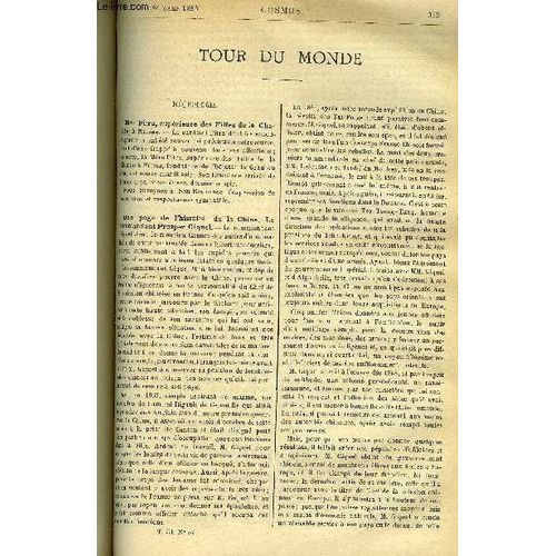 Le Cosmos - Revue Des Sciences Et De Leurs Applications N° 57 - Mme Pitra Supérieure Des Filles De La Charité A Nimes, Une Page De L Histoire De La Chine, Le Commandant Prosper Giquel, Le Laboratoire(...)