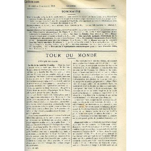 Le Cosmos - Revue Des Sciences Et De Leurs Applications N° 1023 - La Fin De La Houille Blanche, Ponts Naturels, Le Radium Et L Ataxie Locomotrice, L Alcool Par Synthèse, L Action Du Radium Sur Les(...)