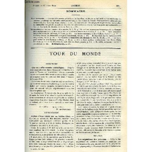 Le Cosmos - Revue Des Sciences Et De Leurs Applications N° 1211 - Une Nouvelle Comète Périodique, Action D Une Rafale Sur Un Ballon Libre, Les Migrations Des Poissons, Le Filtrage Des Particules(...)