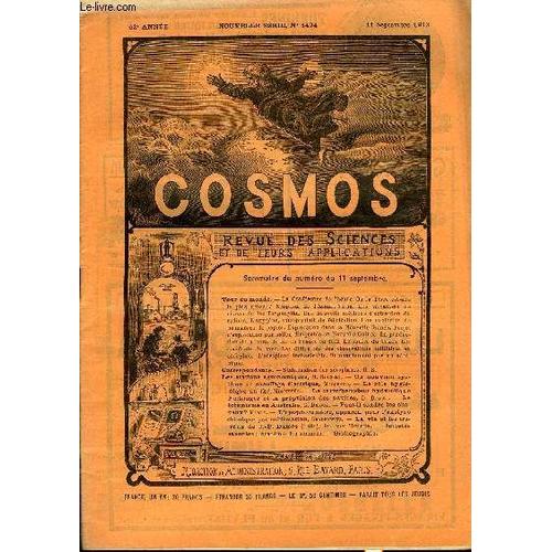 Le Cosmos - Revue Des Sciences Et De Leurs Applications N° 1494 - La Conférence De L Heure, Ou La Terre Est-Elle La Plus Grosse?, Eruption De L Asama-Yama, Les Variations De Niveau Du Lac Tanganyika(...)