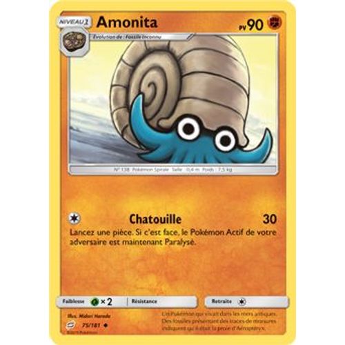 Carte Pokémon - Amonita - 75/181 - Duo De Choc