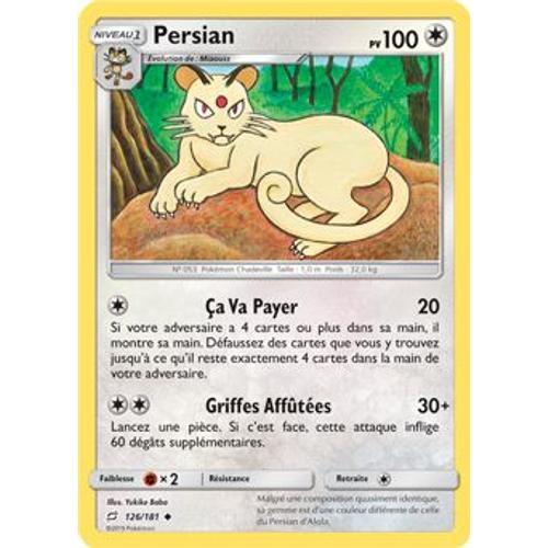 Carte Pokémon - Persian - 126/181 - Duo De Choc