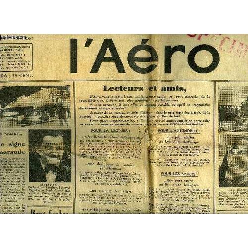 L Aero N° 1336 - Sous Le Signe De L Emeraude Par Polypheme, René Crabos Nous Parle Du Match France-Allemagne, Comment On Fait Rentrer En France Deux Records Mondiaux Par Lucien Bourdin, Pleins Gaz Sur(...)