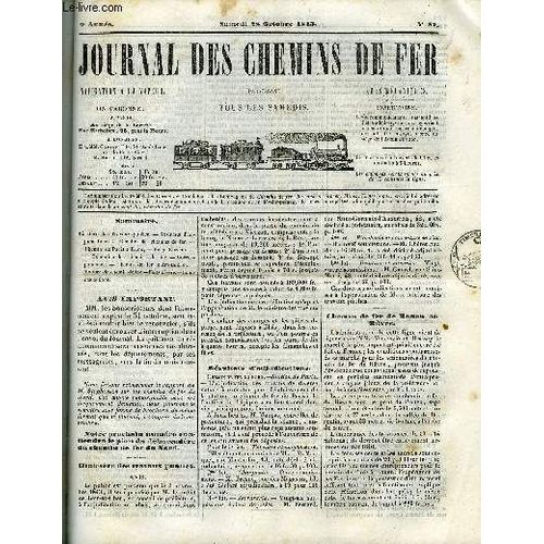 Journal Des Chemins De Fer 2e Annee N° 82 - Ministère Des Travaux Publics, Résultats D Adjudications, Recettes Des Chemins De Fer, Chemin De Paris A Lyon, Belge-Rhénan, Exécution Des Chemins De Fer(...)