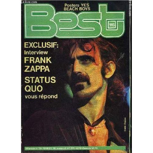 Best N° 115 - Référendum 77/78, Frank Zappa Par Gille Riberolles, Graham Parker Par Francis Dordor, Usa : Aerosmith, Boston Par Hervé Picart, Status Quo, Best Anthologie : Humble Pie Par Hervé Picart(...)