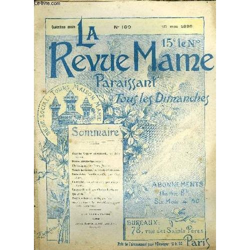 La Revue Mame N° 189 - Claude Tapart Chéquard Par Jean Drault, Vasco De Gama Par Georges Contesse, Botanistes Banlieusards Par Guy Tomel, La Petite (Suite) Par Georges Pradel, Le Gentil Mai Par(...)