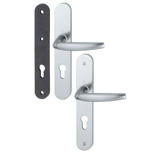 Ensemble de porte plaque large Atlanta HOPPE 1530/300M argent F1 - Clé i - ép.68/77 - 3650113