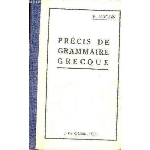 Precis De Grammaire Grecque