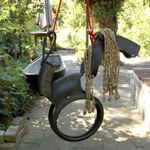 Balançoire En Pneu Recyclé Cheval Esschert