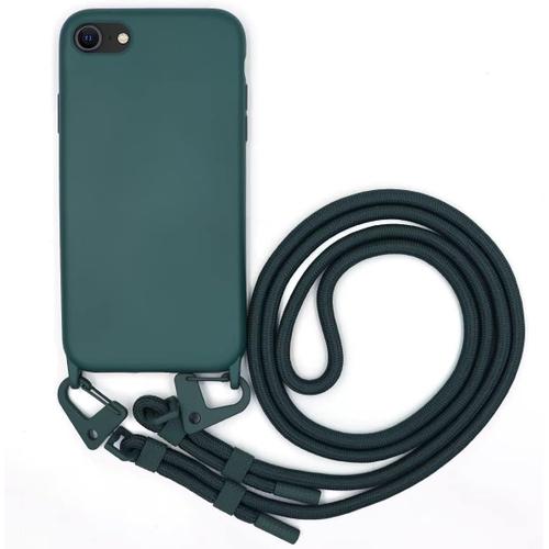 Coque Compatible Avec Iphone 11 6.1"" ,Collier Iphone 11 6.1"" Pour Étui Colliers De Cellulaire Mince Antichoc Réglable Lanyard Case Coque Iphone 11 Cordon-Vert Foncé