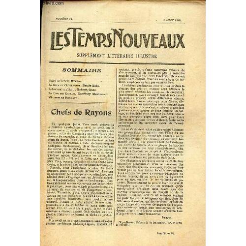 Les Temps Nouveaux - Supplement Litteraire - Tome 5eme -N°14/ Chefs De Rayon/ Le Role De L Instituteur/ L Autorité A L Ecole/ Le Coin Des Enfants/ Melanges Et Documents.