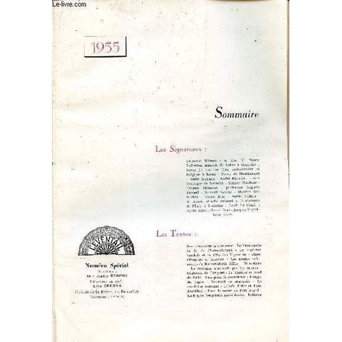 L Eventail - Numero Special - 1955 / Sans Decouvrir La Couronne / La Promenade De M De Chateaubriand - Le Vigneron Vaudois Et La Fete Des Vignerons Etc...
