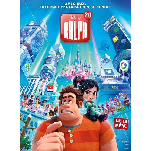Ralph 2.0 / Walt Disney - Affiche Originale De Cinéma - Format 120x160 Cm - Un Film De Rich Moore, Phil Johnston Avec Les Voix John C. Reilly, Sarah Silverman, Gal Gadot , Les Mondes - Année 2019