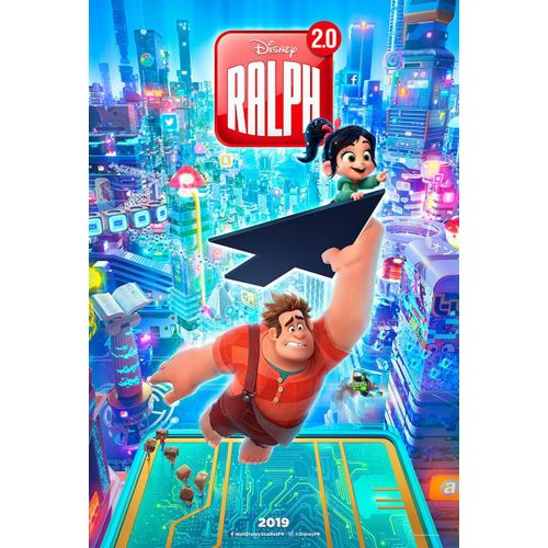 Ralph 2.0 / Walt Disney - Affiche Originale De Cinéma - Format 120x160 Cm - Un Film De Rich Moore, Phil Johnston Avec Les Voix John C. Reilly, Sarah Silverman, Gal Gadot , Les Mondes - Année 2019