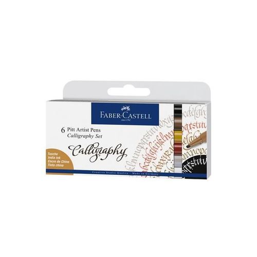 Faber-Castell Pitt Artist Pen Calligraphie India Ink, 6 Pc.