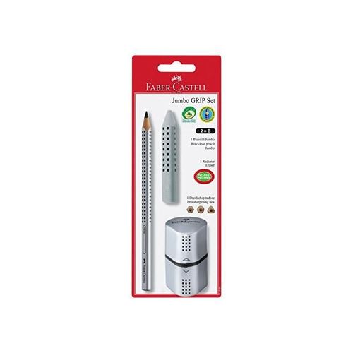 Faber-Castell Blister Crayon Graphite Jumbo Set Argent