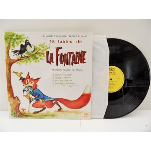 Disque Platine Vinyle 15 Fables De La Fontaine 33 Trs Label Mirliton Vintage