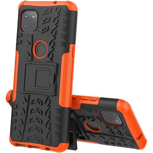 Coque Pour Motorola Moto G 5g Antichoc Case Silicone Housse Protection Tough Armor Series Cover 2 En 1 Double Couche Protection Parfaite Et Parenthèse Pliable Orange