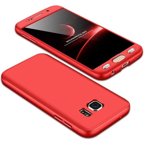 Coque Samsung Galaxy S7 Protection 360 Degrés Housse Complète Protection 3 En 1 Combinaison Anti-Scratch Pc Ultra-Mince Coque Antichoc Pour Samsung Galaxy S7 - Rouge