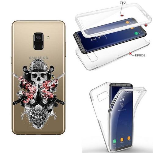 Coque Galaxy J6 2018 Integrale Samourai Tete De Mort Fleur Katana Bushi Transparente