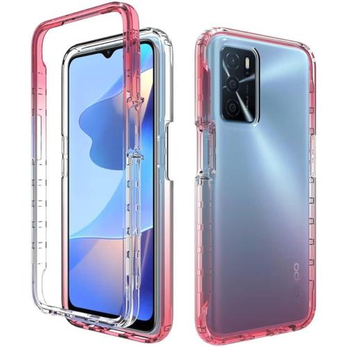 Coque Pour Oppo A54s/Oppo A16/Oppo A16s Étui, Housse De Protection Transparente Tpu+Pc Antichoc En Silicone Bumper Cover Détachable Antichoc Solide Et Durable -Rouge