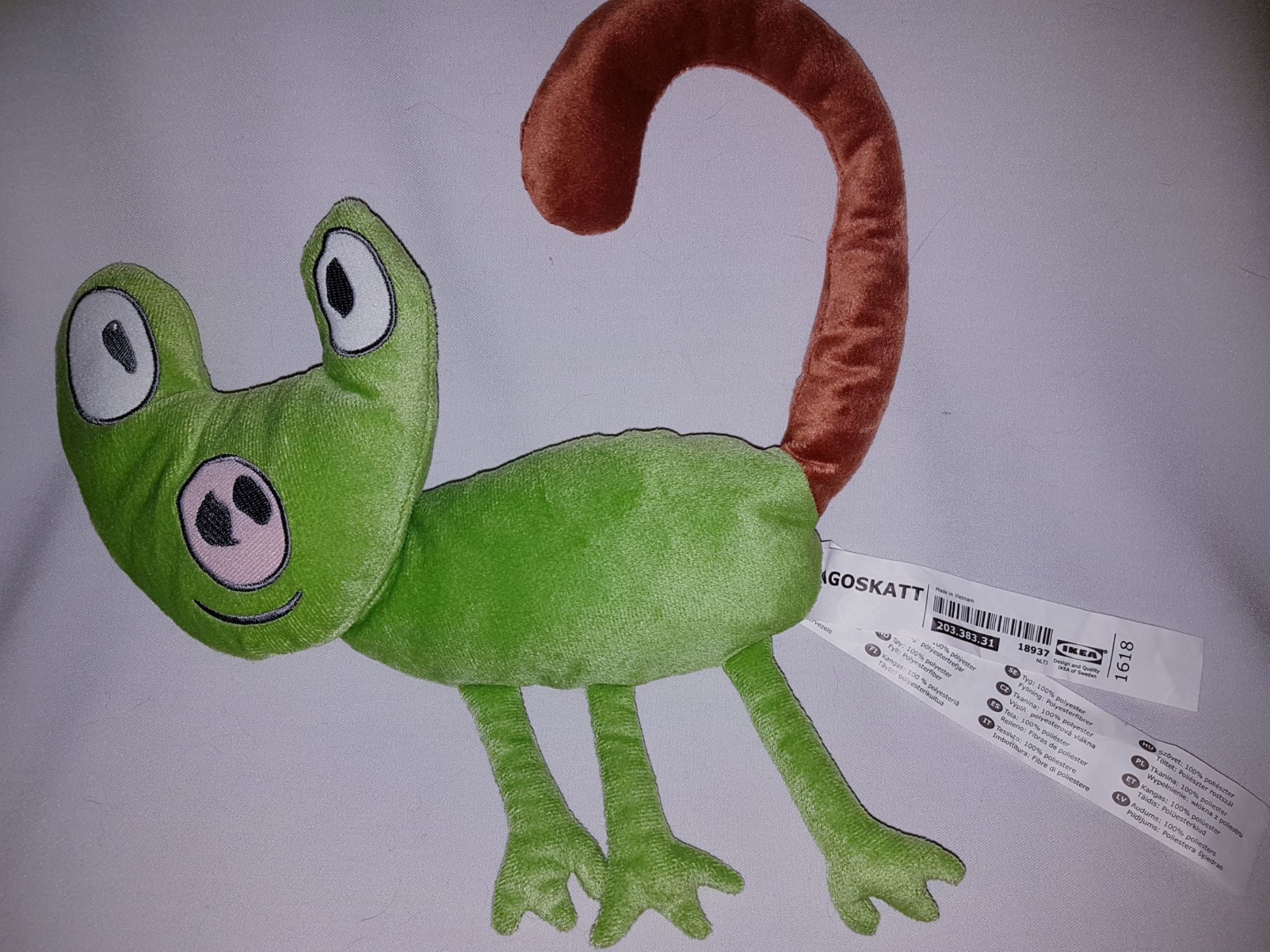 Doudou Caméléon Lézard Sagoskatt Ikea Vert Marron Soft Toys Mixte Bebe Eveil Naissance Peluche