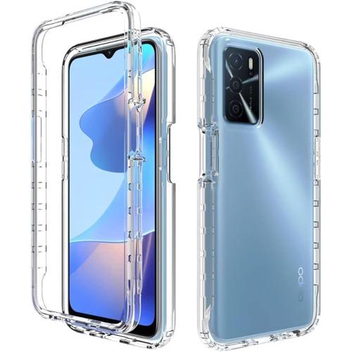 Coque Pour Oppo A54s/Oppo A16/Oppo A16s Étui, Housse De Protection Transparente Tpu+Pc Antichoc En Silicone Bumper Cover Détachable Antichoc Solide Et Durable -Blanc