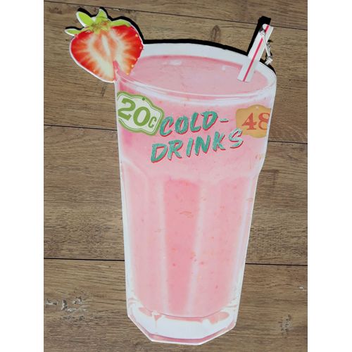 Grande Plaque Émaillée En Tôle Ancienne Vintage Décoration Cuisine 46 Cm Collection Verre 20c Cold-Drink