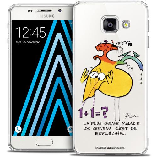 Caseink - Caseink Coque Housse Etui Pour Samsung Galaxy A3 2016 (A310) [Licence Officielle Collector Les Shadoks® Design Réfléchir - Souple - Ultra Fin - Imprimé En France]