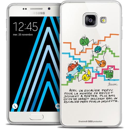 Caseink - Caseink Coque Housse Etui Pour Samsung Galaxy A3 2016 (A310) [Licence Officielle Collector Les Shadoks® Design L'escalier - Souple - Ultra Fin - Imprimé En France]