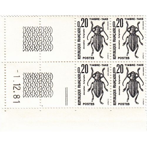 Coin Daté N° 104 Timbres Taxes - 1-12-81 - Insectes