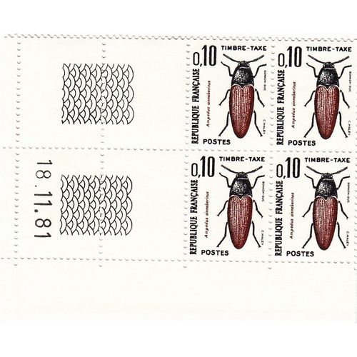 Coin Daté N° 103 Timbres Taxes - 18-11-81 - Insectes
