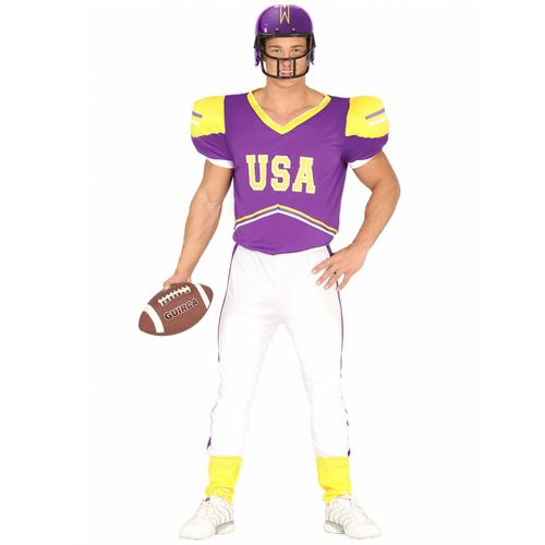 Déguisement Footballeur Américain Violet Et Blanc Adulte M (48-50)