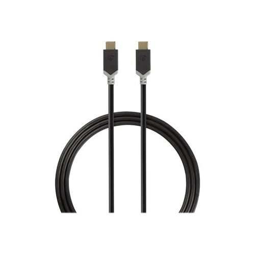 Nedis - Câble USB - 24 pin USB-C (M) pour 24 pin USB-C (M) - USB 3.1 Gen 2 - 1 m - rond - anthracite