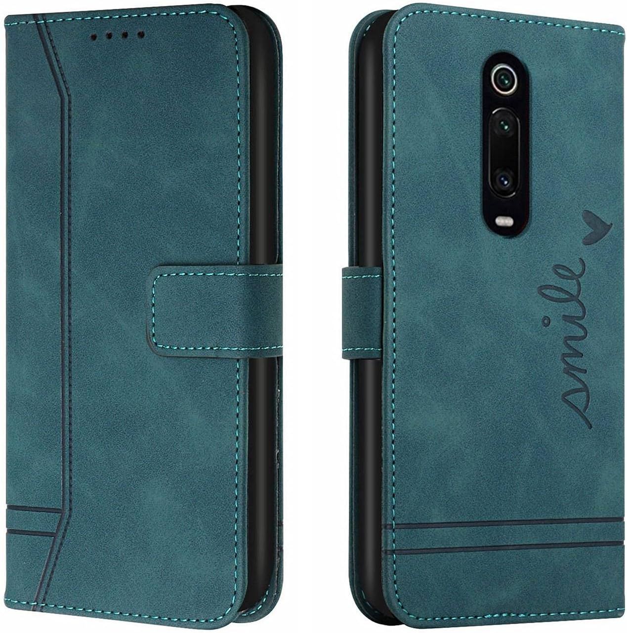 Étui Pour Mi 9t Mode Cuir Magnétique Pince Portefeuille Support Rabattable Anti Chute Housse Protection Pour Xiaomi Mi 9t/Redmi K20/Redmi K20 Pro 6.39"" Vert Militaire