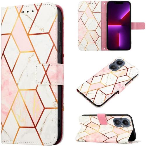 Coque Pour Oneplus Nord N20 5g Beau Marbre Pu Cuir Magnétique Flip Portefeuille Support Porte Carte Protecteur Housse Étui Avec Dragonne Pour Oneplus Nord N20 5g Ys 5