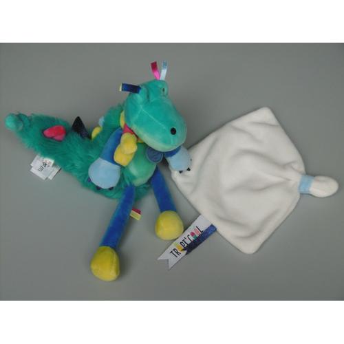 Doudou Crocodile Bleu Vert Jaune Mouchoir Doudou Et Compagnie