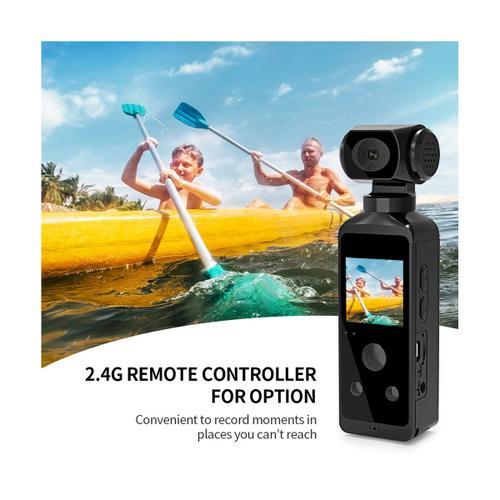 Caméra d'Action de Poche 4K HD écran LCD 270° Rotatif Wifi Mini Caméra de Sport avec BoîTier éTanche pour Voyage-Sans Carte