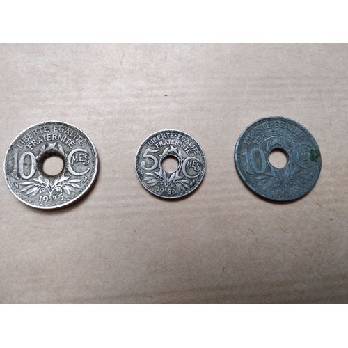 Lot De 3 Pièces 5 & 10 Centimes Lindauer 19265/1936/1941