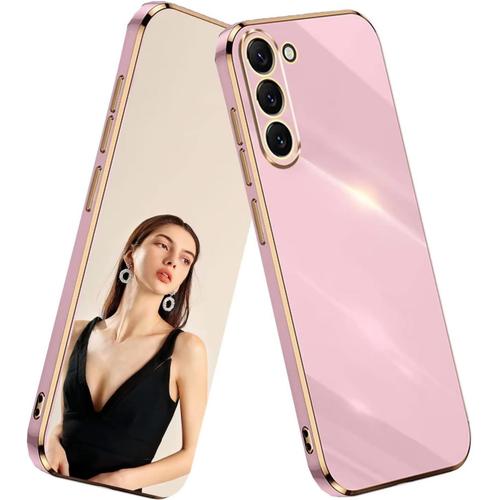 Coque Pour Samsung Galaxy S20 Fe/S20 Fe 2022 Étui,Antichoc Galvanoplastie Élégant Flexible Protecteur En Silicone Tpu Bumper Résistant Aux Chocs Housse Case Cover-Rose