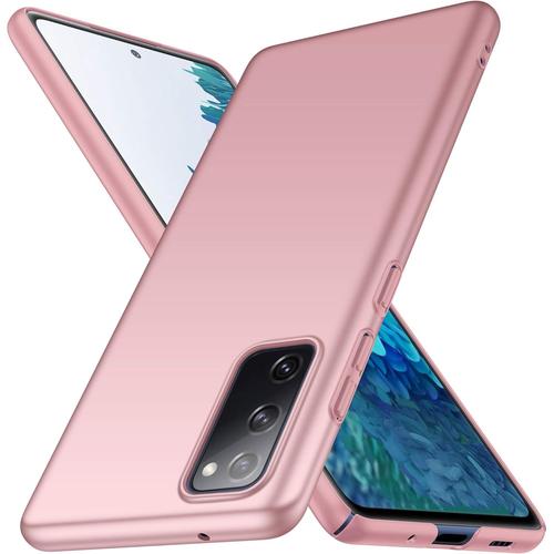 Coque Galaxy S20 Fe, Ultra Fine Matte Case, Anti-Rayures Protection Rigide Cover Simple Élégant Ultra Slim Mince Housse Étui Samsung Galaxy S20 Fe 2020 6,5¿ Rose Lisse