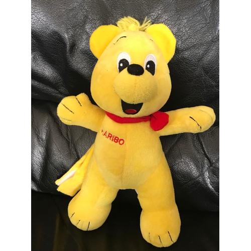 Doudou Peluche Ours Haribo Publicitaire Rouge Et Jaune 30cm