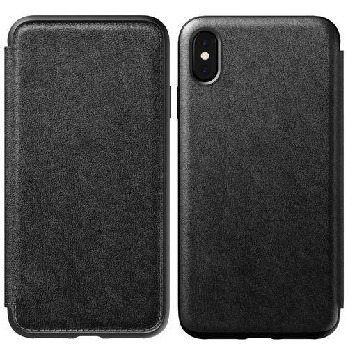 Etui Nomad Folio Rugged Cuir Noir Iphone Xs