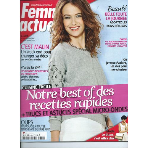 Femme Actuelle Du 18 Mars 2013, Carla Bruni-Sarkosy, Tom Hanks, Scarlett Johansson, Sanseverino, N° 1486